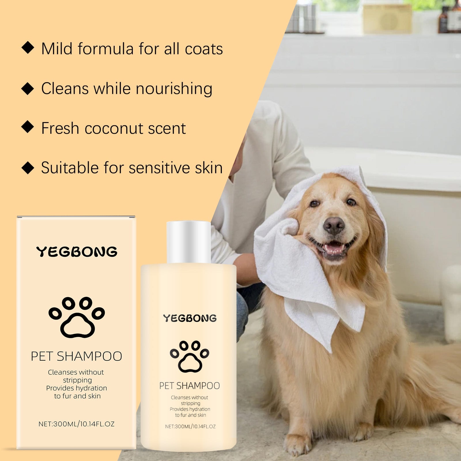 Pet Shampoo (300g) Is A Gentle And Cleansing Shampoo That Makes The Fur Of Pet Cats And Dogs Smooth And Free Of Tangles