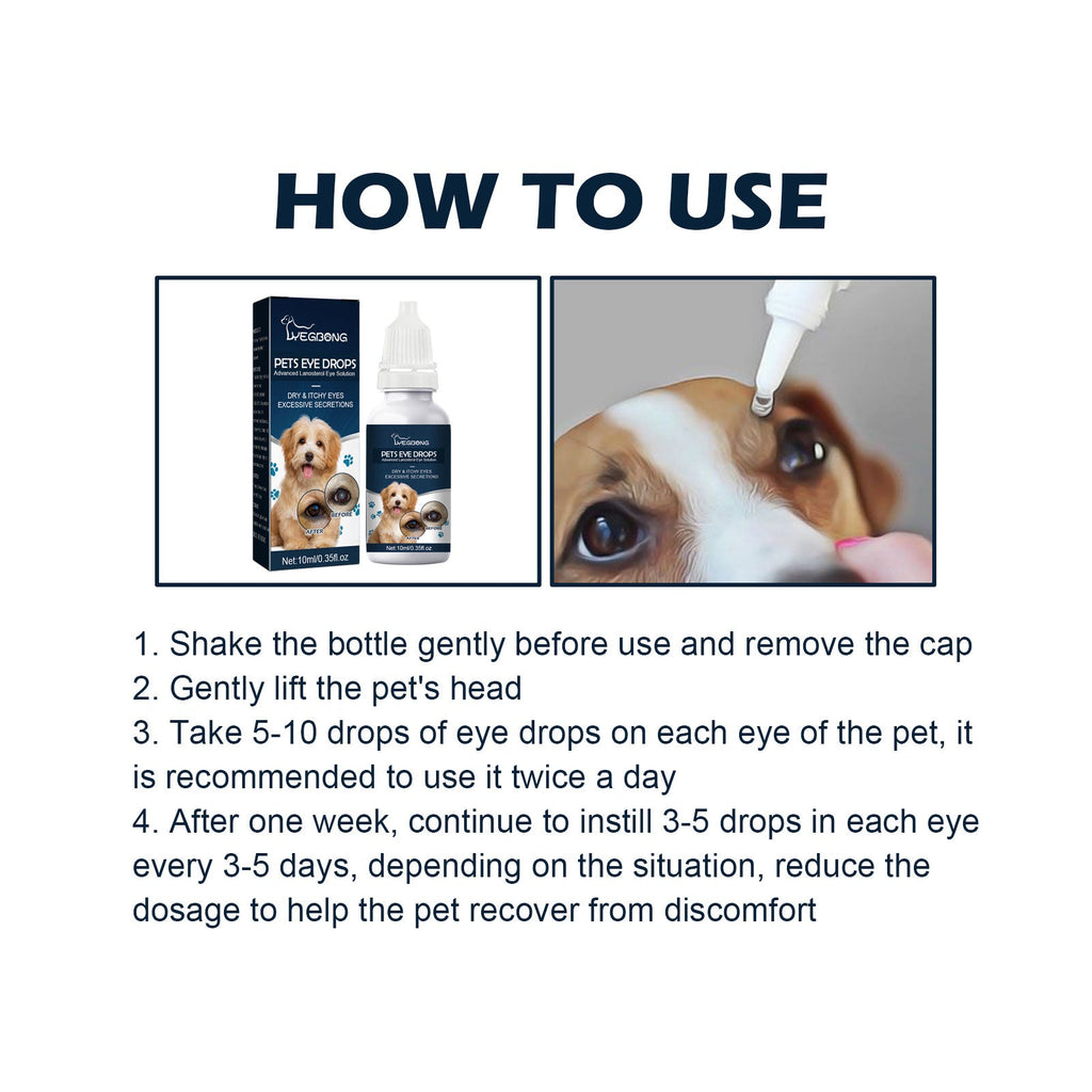 Pet Eye Drops, Cats And Dogs Remove Tears Relieve Eyes Itchy Cleansing Eye Drops