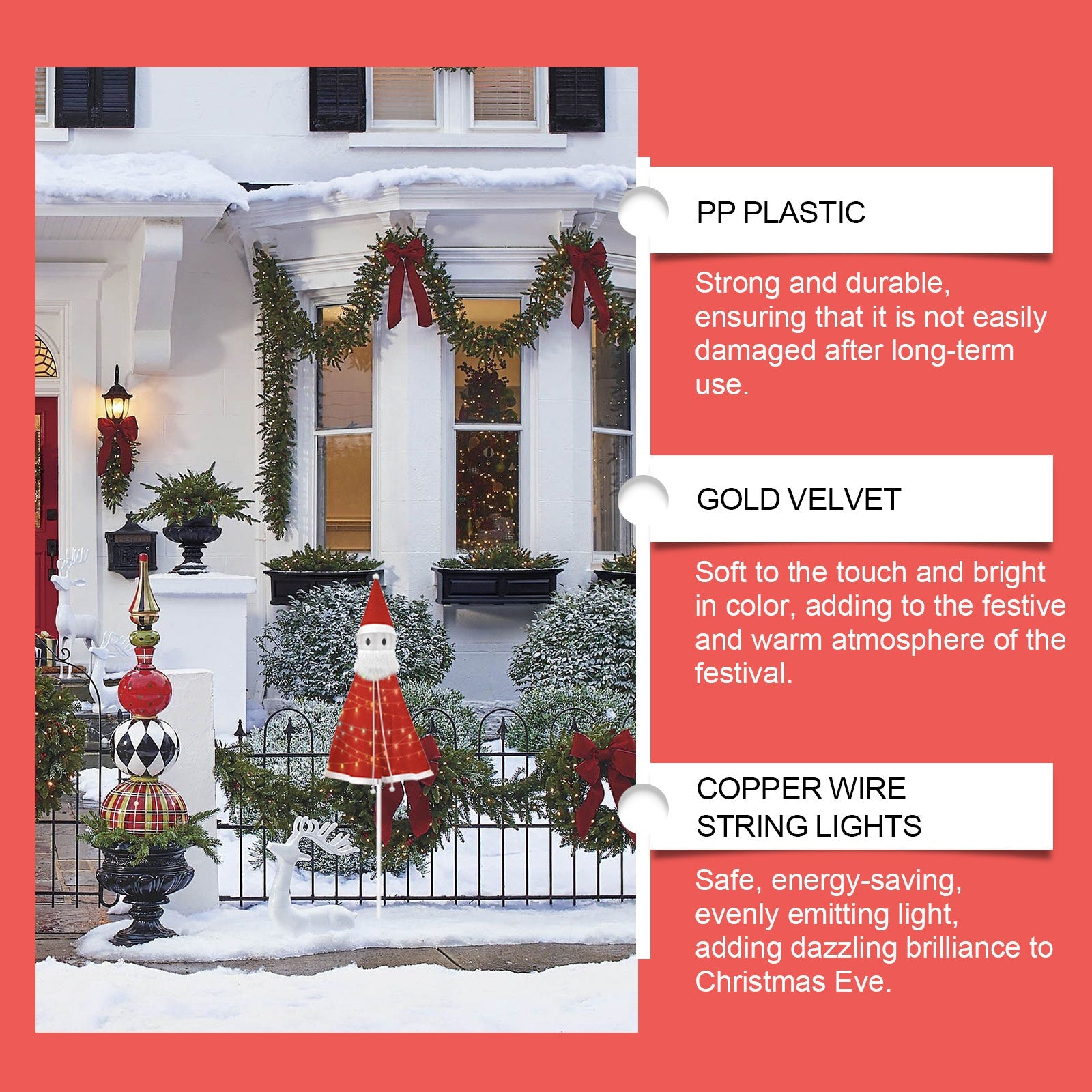 Christmas Santa Decorations, Fun Ornaments Festive Atmosphere Detachable Lightweight Fun Toys