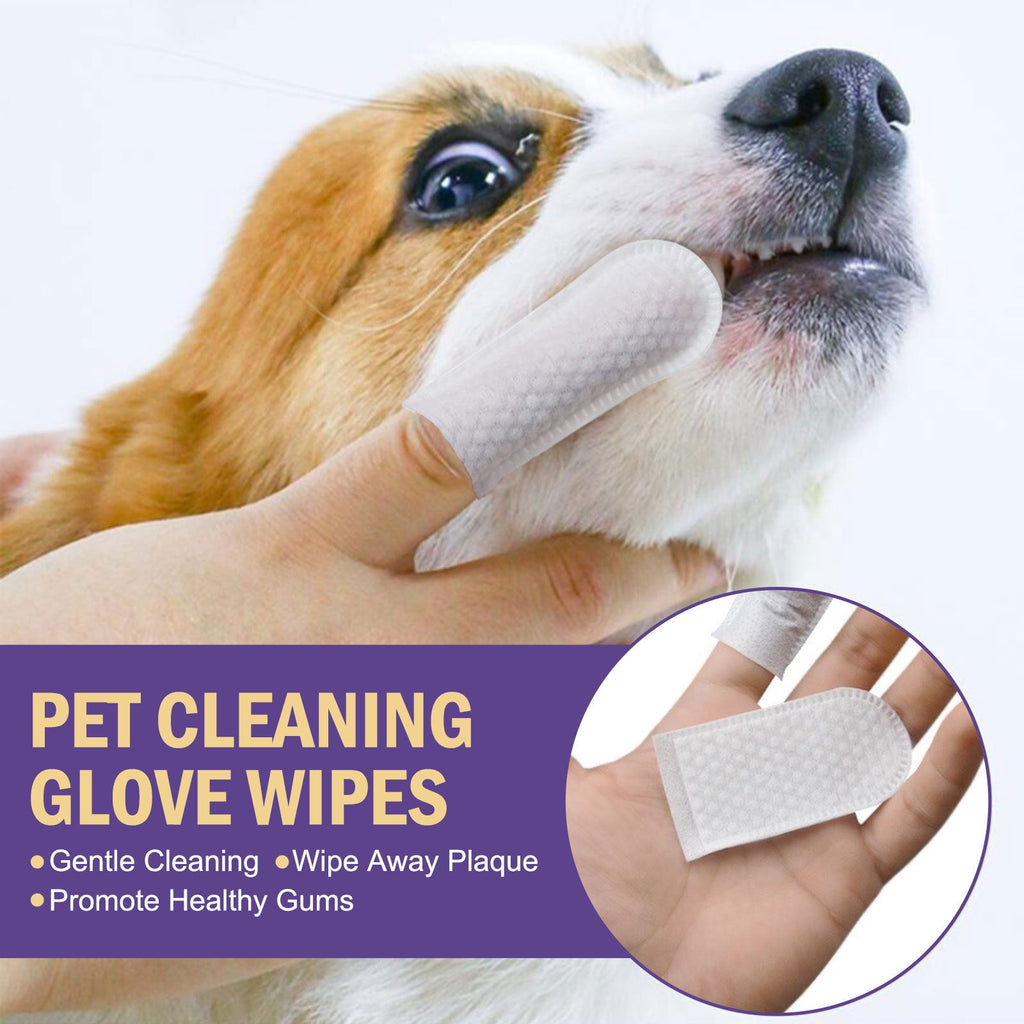 JAYSUING Pet Cleaning Glove Wipes, Pet Gum Care Gently Clean Dental Tartar Odor