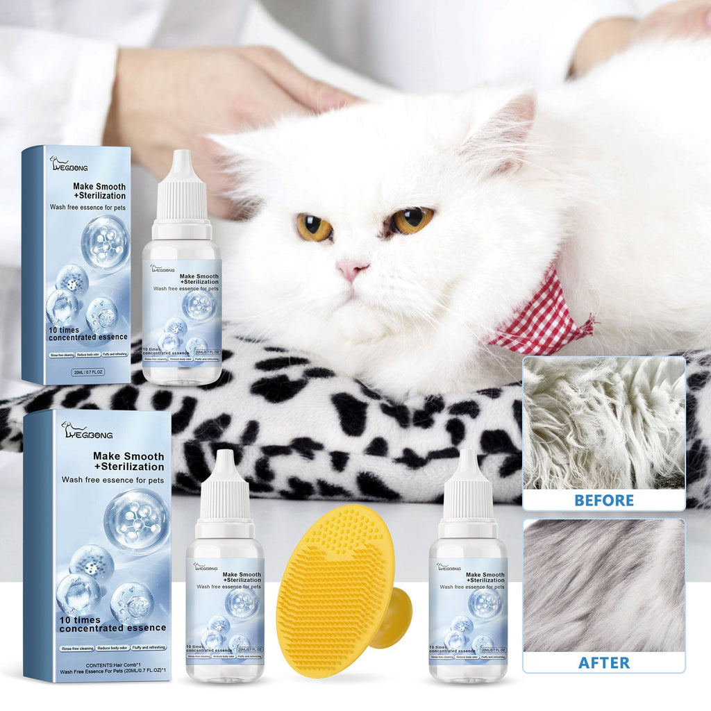 Pet Leave-In Serum Set For Cats And Dogs To Clean Hair Fluffy, Soft And Fragrance Care Essence