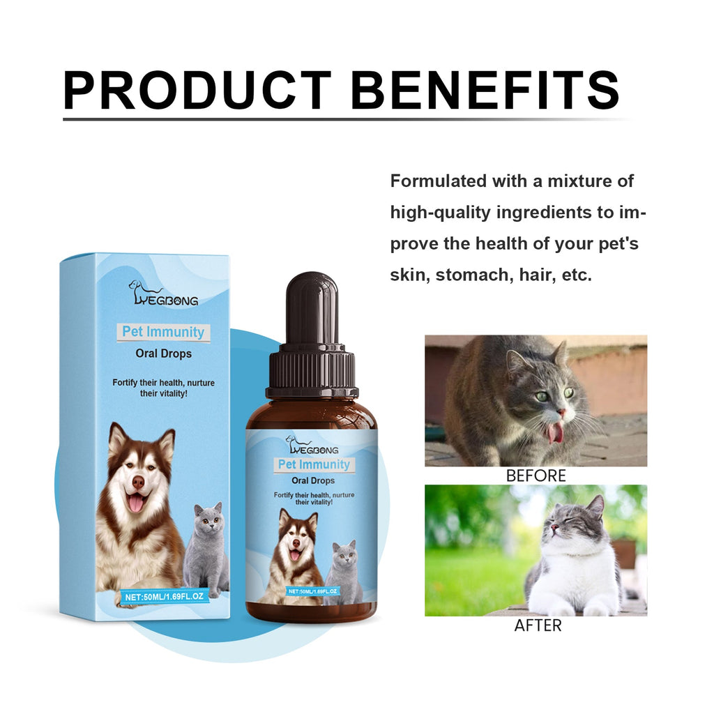 Pet Immune Oral Drops, Special Nutritional And Immune Health Drops For Cats And Dogs