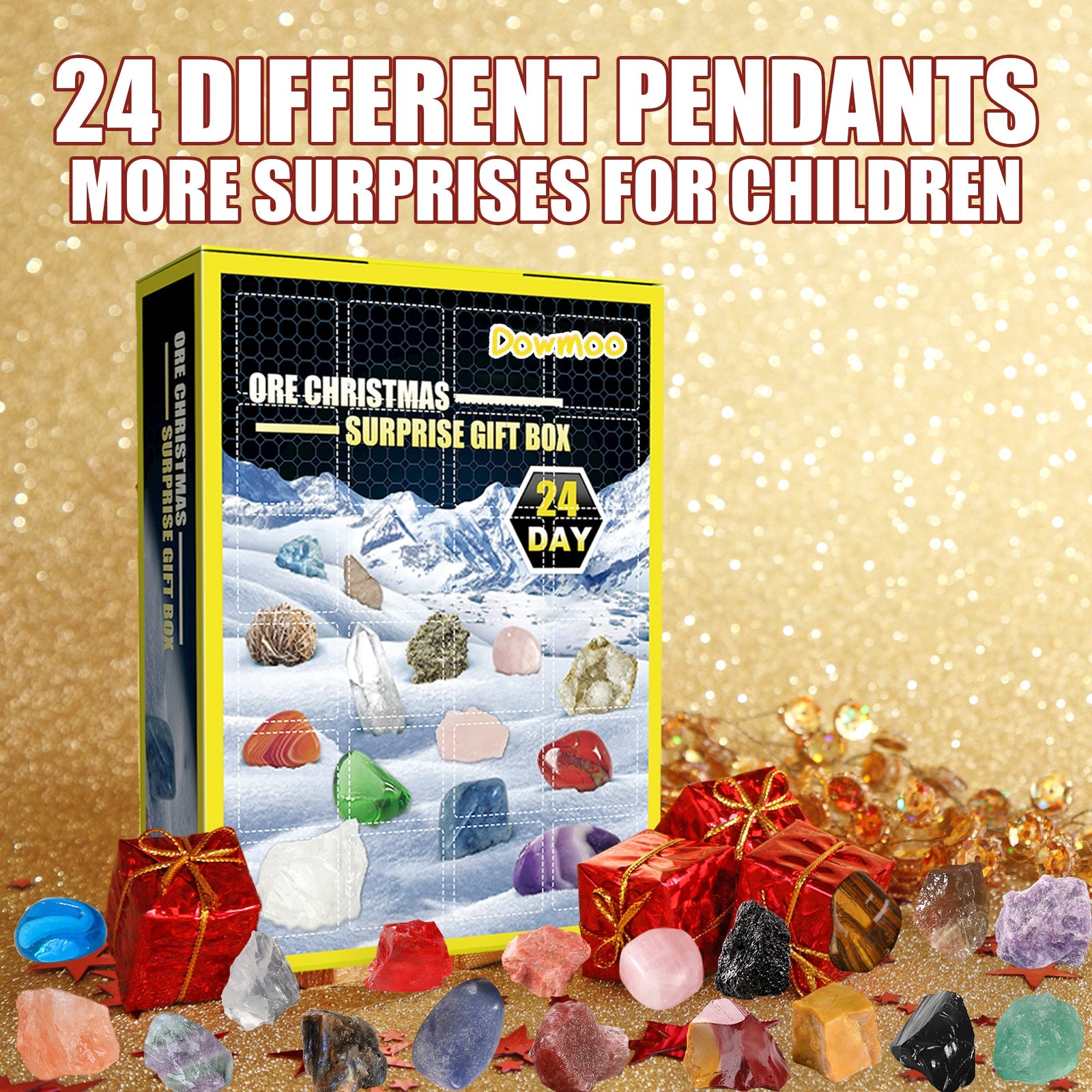 24 Grille Ore Blind Box Christmas 24 Days Multi-Colored Ore Toy Gift Box