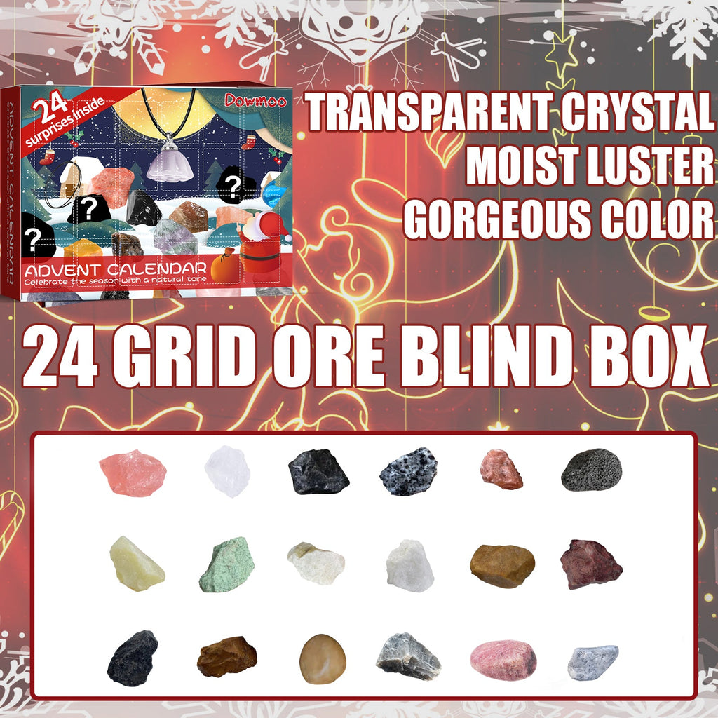 Christmas Advent Calendar Mineral Blind Box 24-Box Christmas Gift Toy Mineral Blind Box