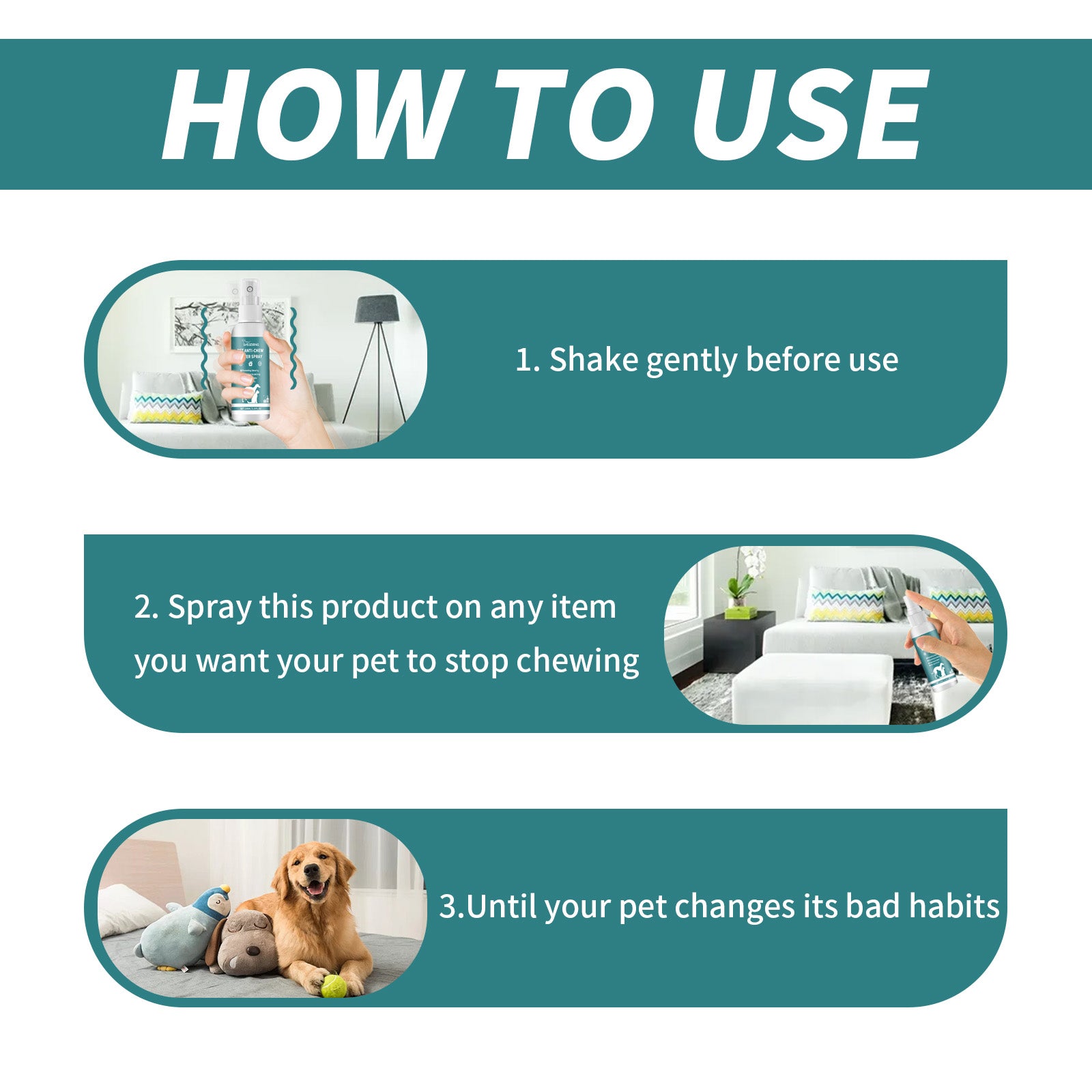 Corrective Chewing Spray For Pets, Anti-Cat/Dog Scratching Sofa Chewing Pet Behavior Modification Spray