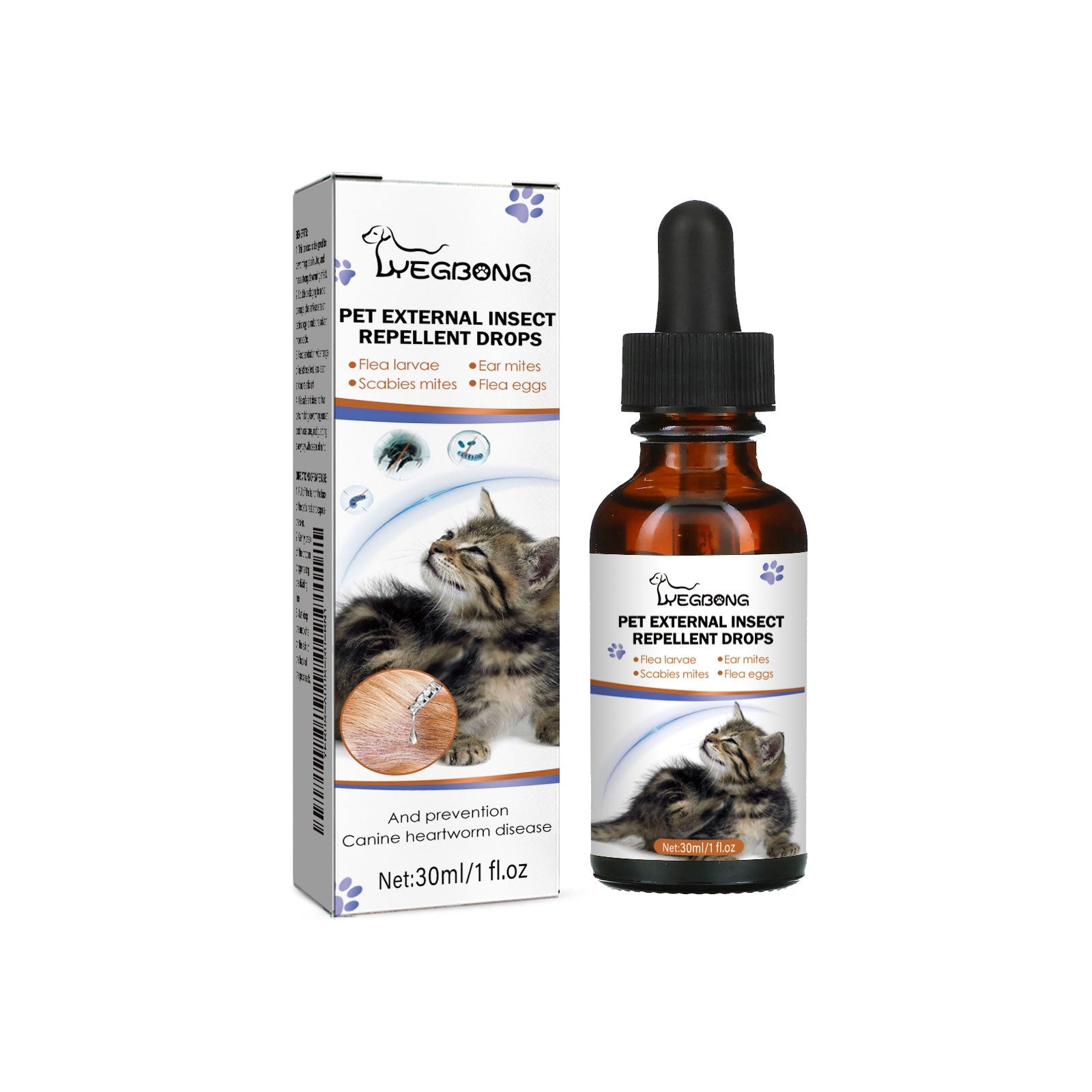 Pet Extracorporeal Insect Repellent Drops, Cats And Dogs Clean To Remove Ticks And Fleas Drops