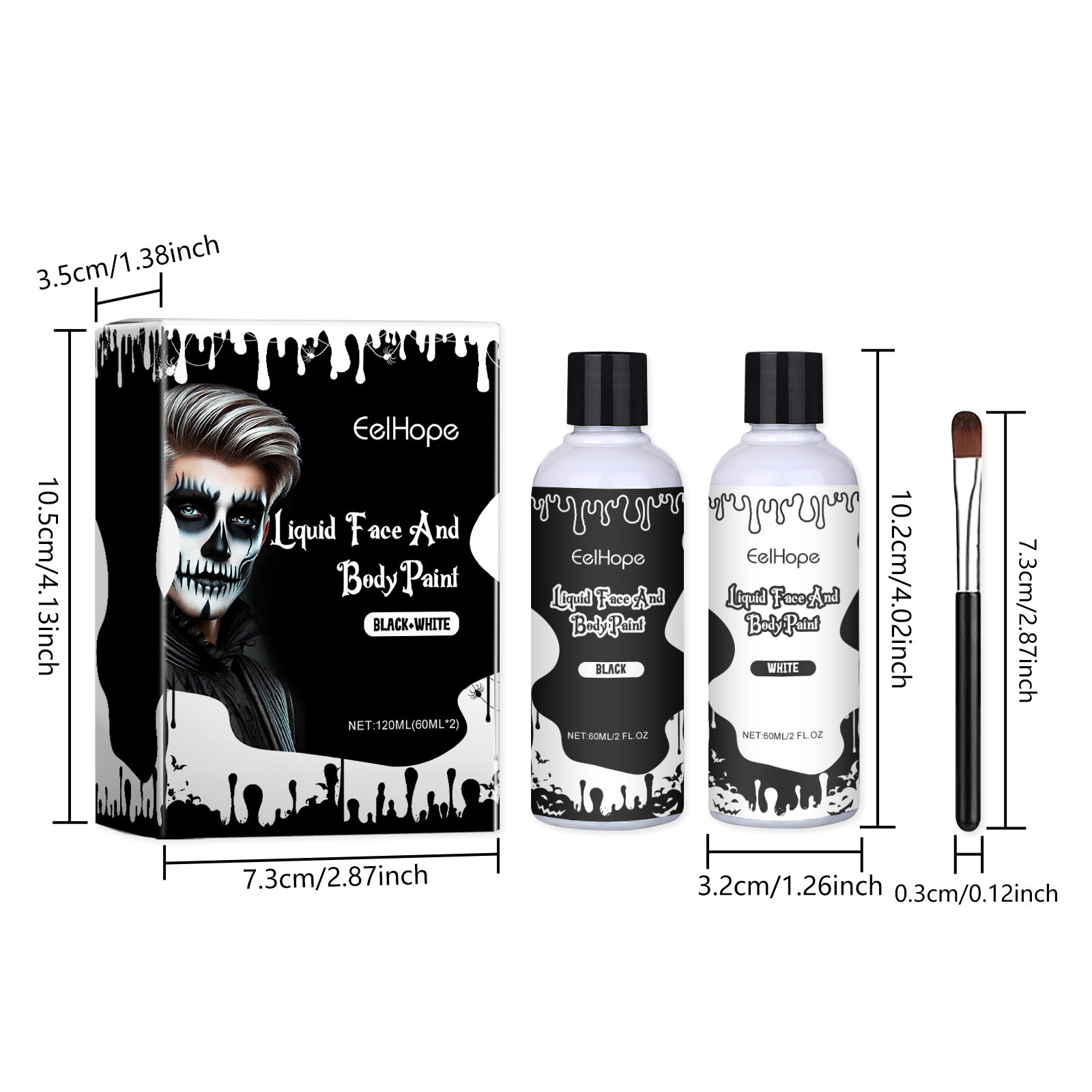 Halloween Party Instant Dry Paint Solution, Paint Foundation Makeup Makeup Clown Colorful Paint Solution