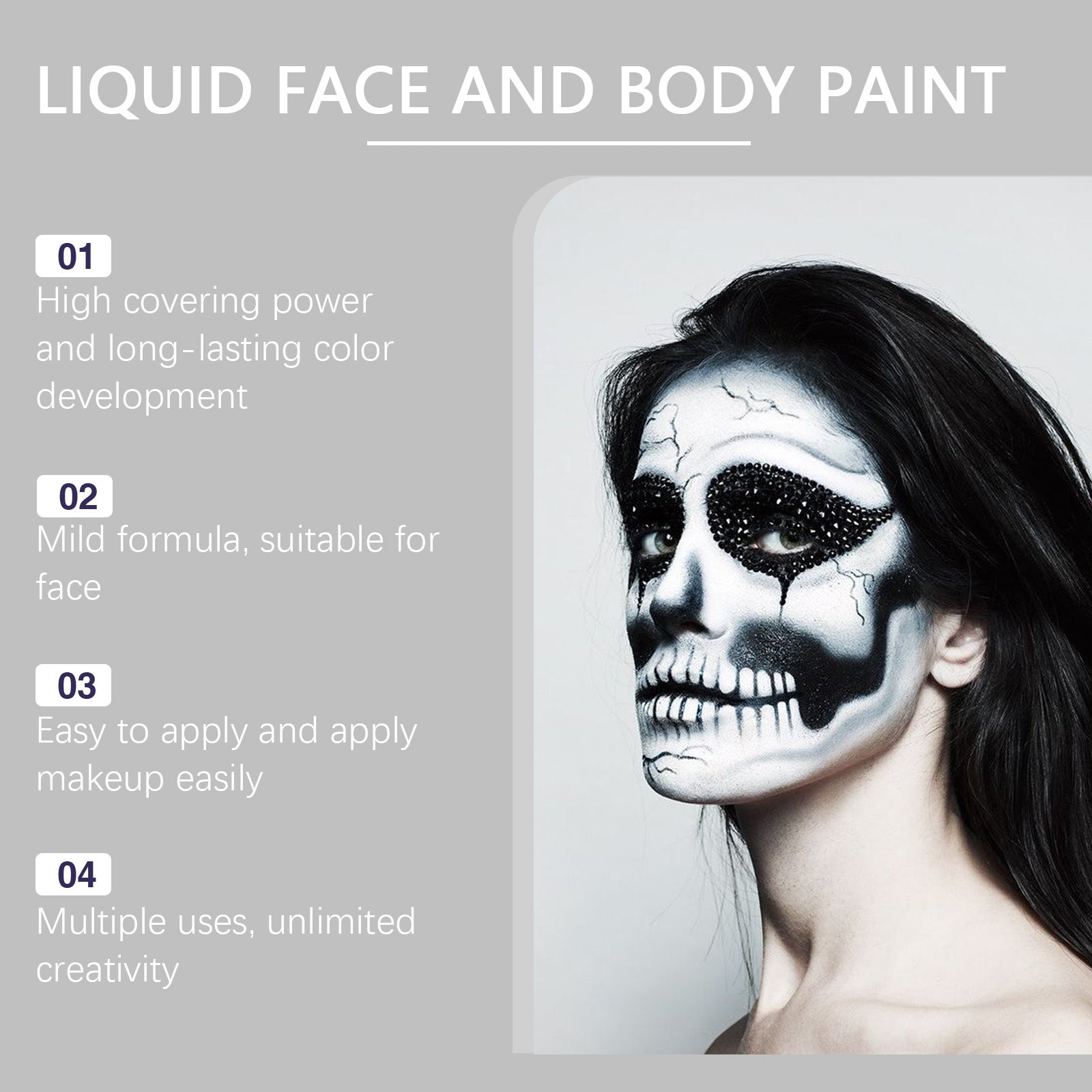 Halloween Party Instant Dry Paint Solution, Paint Foundation Makeup Makeup Clown Colorful Paint Solution