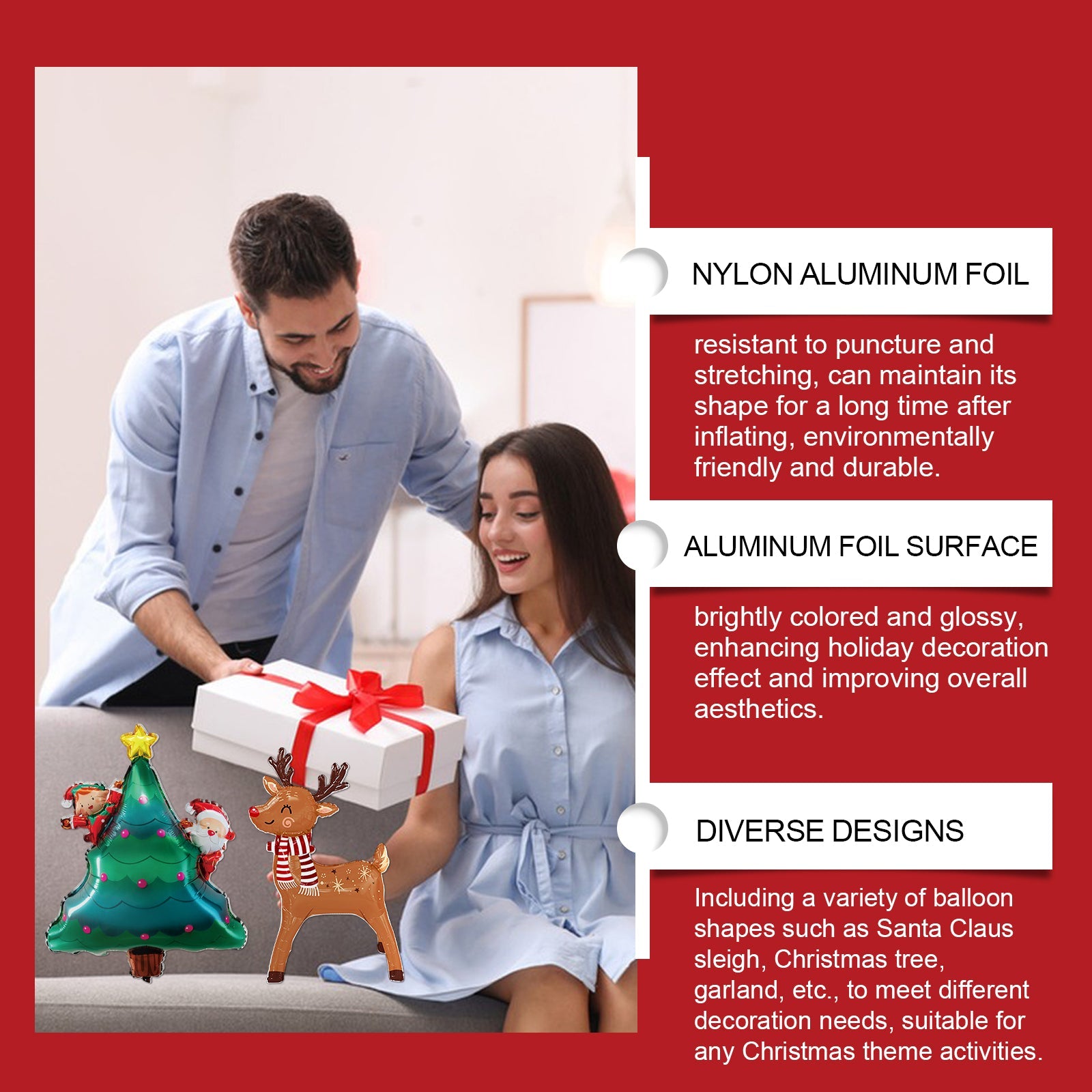 Christmas Balloons Balloon Standing Santa Claus Reindeer Christmas Tree Event Atmosphere Arrangement