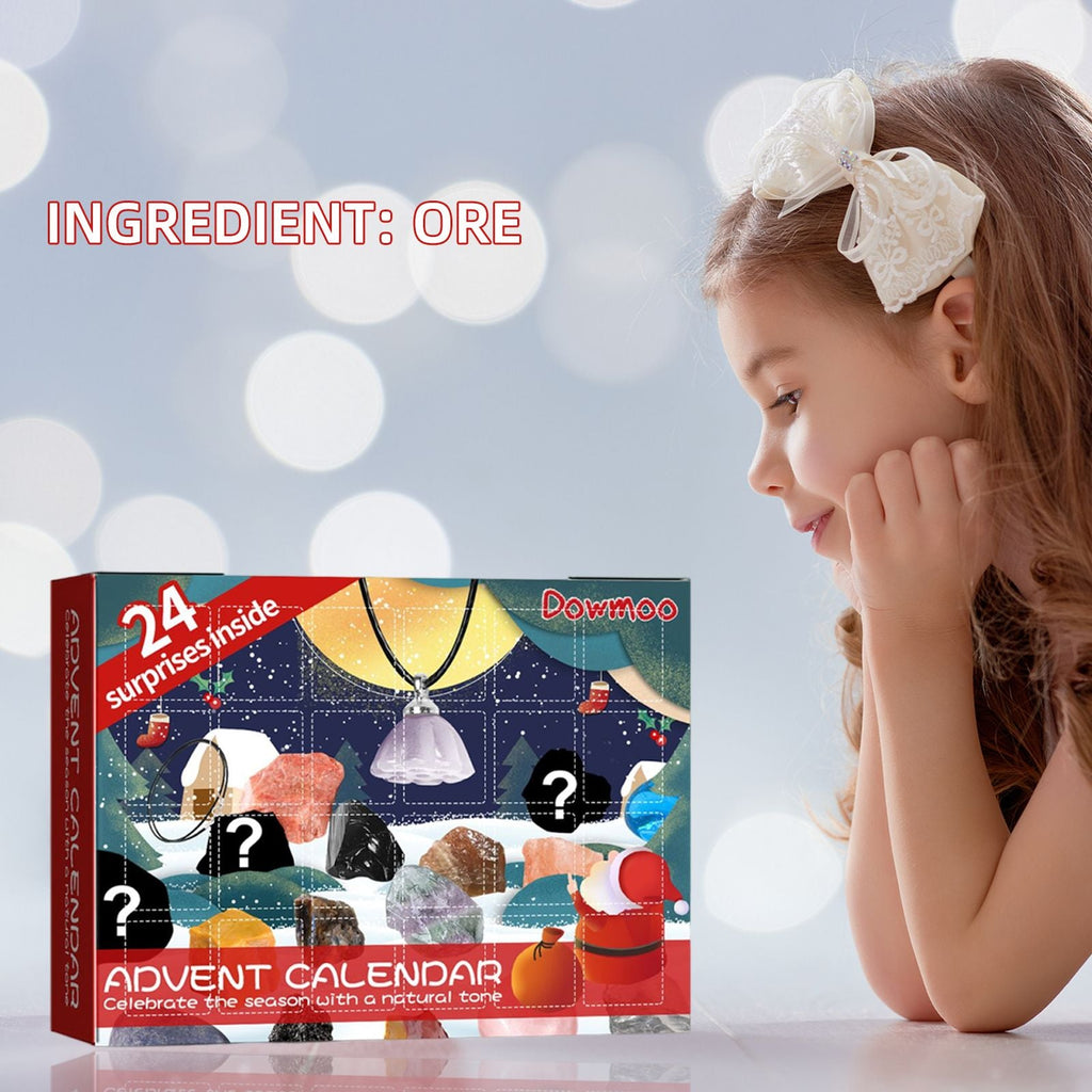 Christmas Advent Calendar Mineral Blind Box 24-Box Christmas Gift Toy Mineral Blind Box
