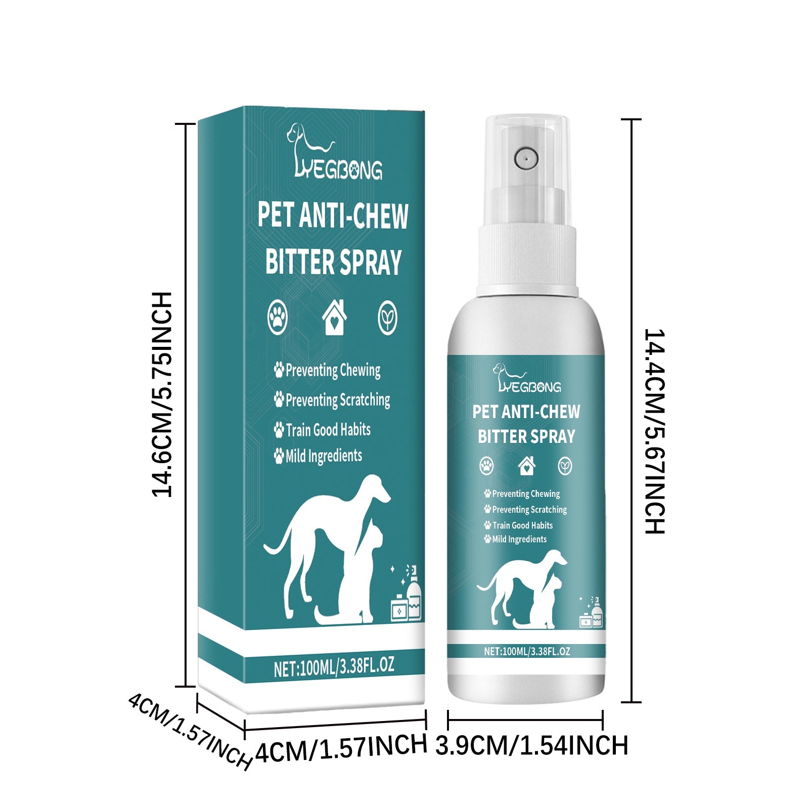 Corrective Chewing Spray For Pets, Anti-Cat/Dog Scratching Sofa Chewing Pet Behavior Modification Spray